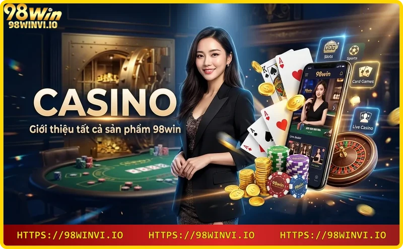 Các sản phẩm casino tại 98WIN: Baccarat, Blackjack, Roulette, Slot