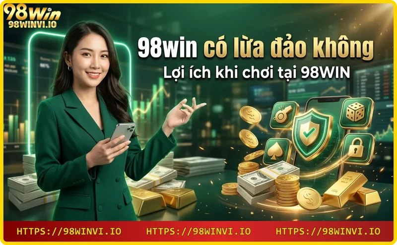 Đống tiền xu vàng và hộp quà phát sáng, tượng trưng cho các chương trình khuyến mãi hấp dẫn tại 98WIN.