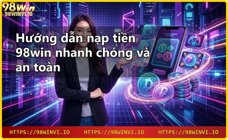 Giao diện 98win với các sản phẩm cá cược và nút nạp tiền