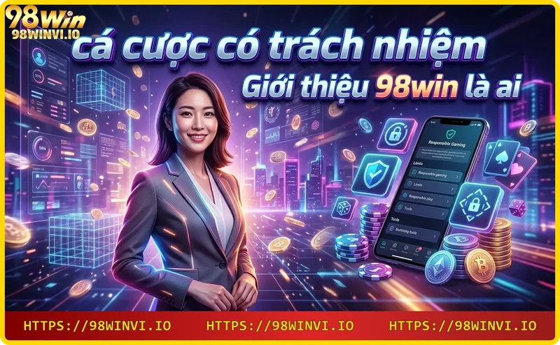 Giao diện công cụ kiểm soát cược của 98WIN với biểu tượng khóa bảo mật và chip vàng