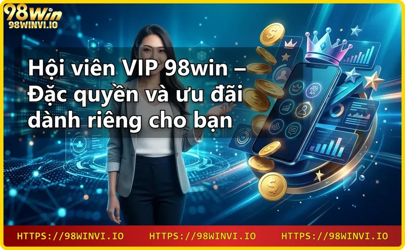 Giao diện nhà cái 98win với logo neon và biểu tượng game