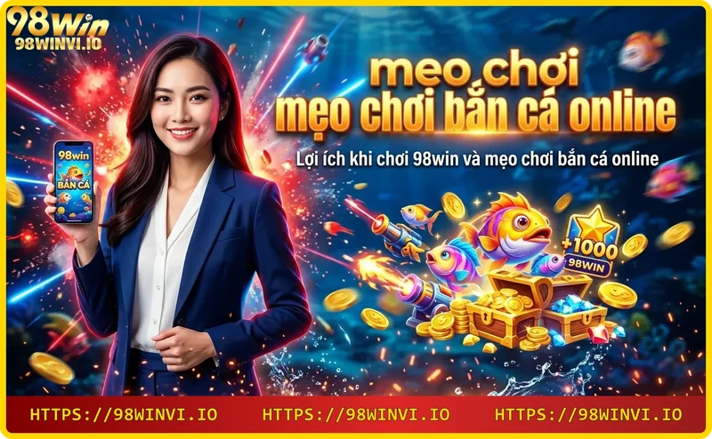 Hình ảnh mẹo chơi bắn cá online: người chơi dùng súng laser bắn đàn cá