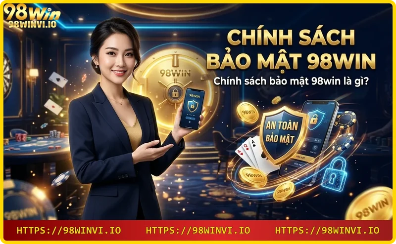 Hình ảnh trừu tượng về chính sách bảo mật 98win với mã hóa và tài liệu