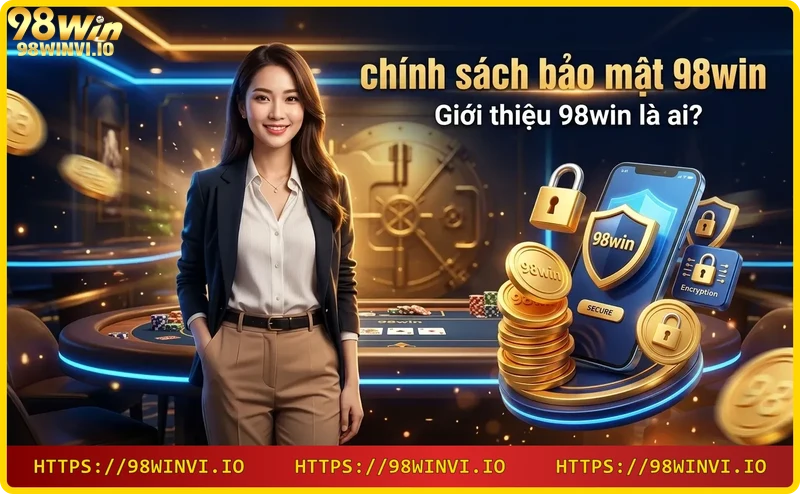 Minh họa bảo mật 98win với biểu tượng khóa và luồng dữ liệu