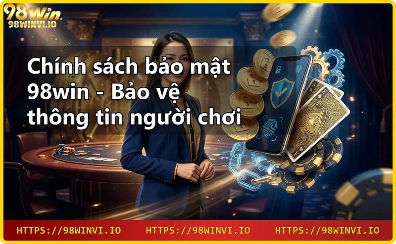 Minh họa bảo mật 98win với biểu tượng khóa và luồng dữ liệu