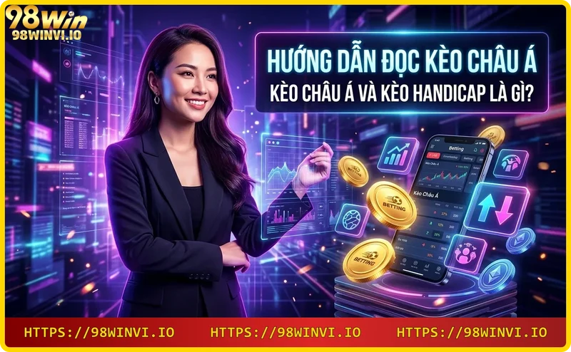 Sân bóng đá về đêm với các ký hiệu kèo handicap như 0, 0.25, 0.5, 0.75, 1 nổi trên không trung, phản ánh khái niệm kèo châu Á.
