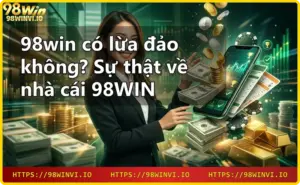 Sảnh kỹ thuật số hiện đại với màn hình hiển thị các sản phẩm cá cược của 98WIN.