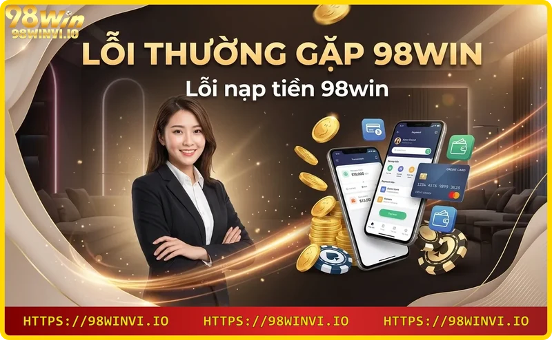 Thẻ tín dụng bị từ chối, lỗi nạp tiền 98win