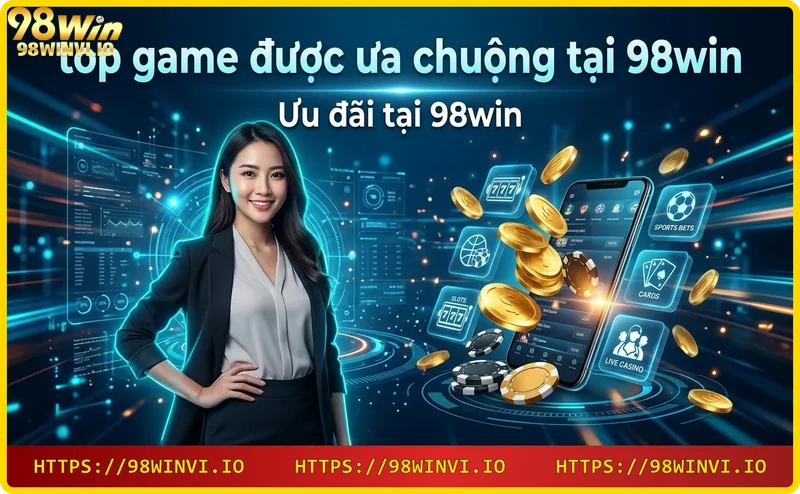 Ưu đãi và khuyến mãi tại 98win - thưởng nạp, hoàn trả, vòng quay miễn phí